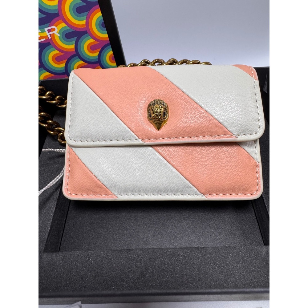 Kurt Geiger London Micro Kensington Leather Crossbody Bag Peach Cream NWOT - Picture 2 of 8